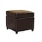 Baxton Studio Dark Brown Full Leather Storage Cube Ottoman A-1776 - alternate 1